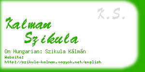 kalman szikula business card